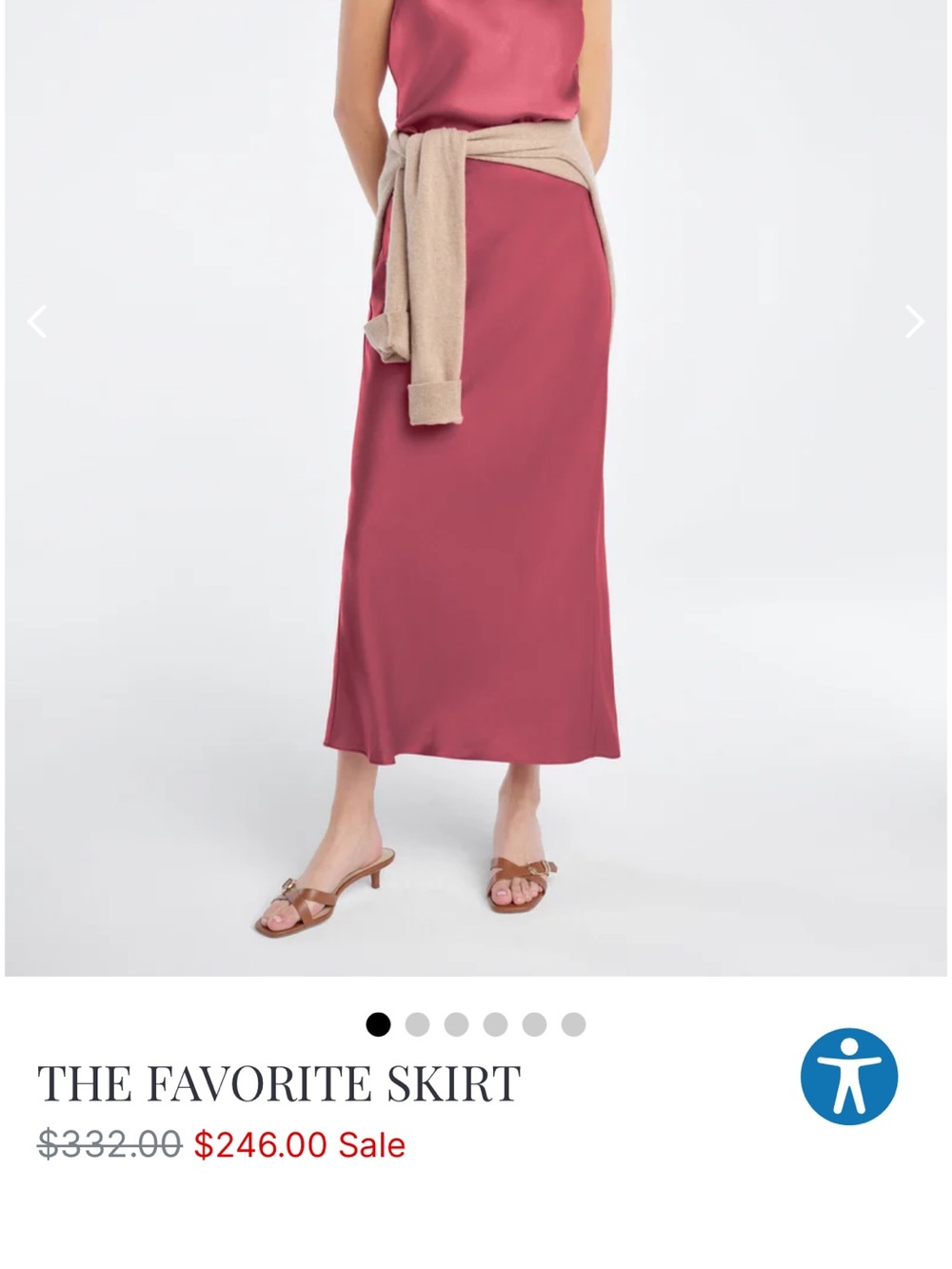 Favorite daughter Skirt — Dusty Rose Satin Midi Skirt